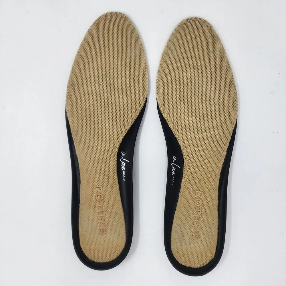 ROTHY'S Coco Ballet Flats Women 8.5 Cream & Black Round Cap Toe with Bow